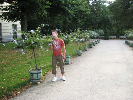 0.1.2.3 Hier sind wir im Garten des Schlosses. Ihr seht hier den bekloppten Alex